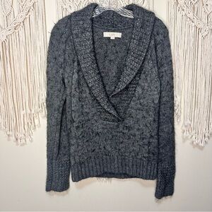 LOFT Charcoal Cowl Neck Sweater